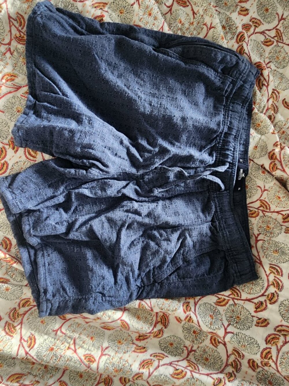 Hollister cotton-linen blend pull on shorts in navy XL - Picture 4 of 4